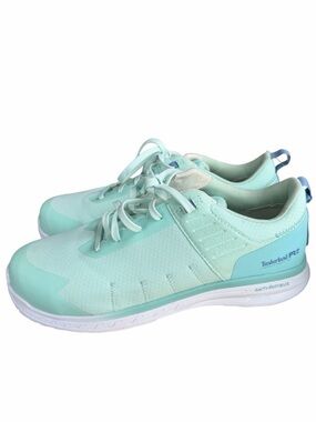 Timberland PRO Mint Green and White Women's Athletic Shoe Collar